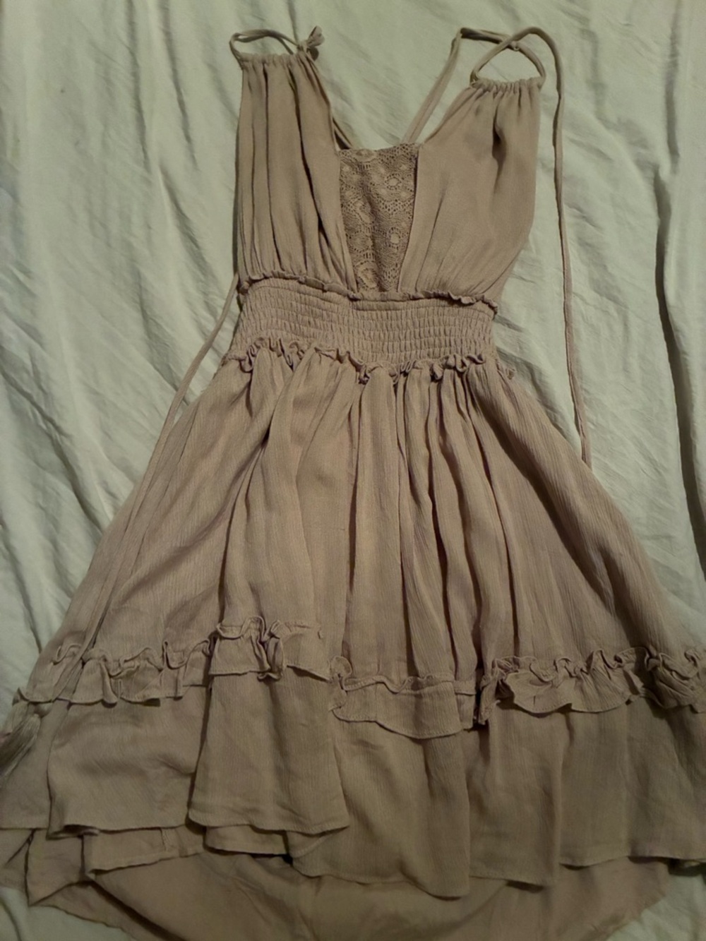 Mustard Seed Dusty Rose High-Low Ruffle Dress